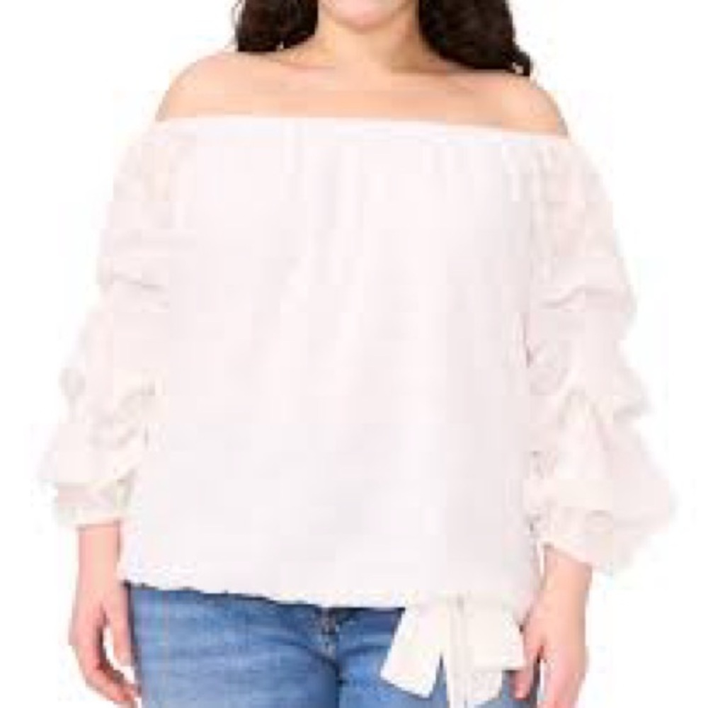Vince Camuto Off-Shoulder Cream Blouse